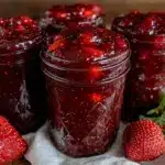 easy homemade water bath canning strawberry jam with pectin - featured image