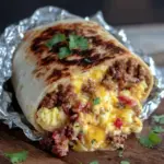 easy loaded breakfast burrito meal prep - featured image