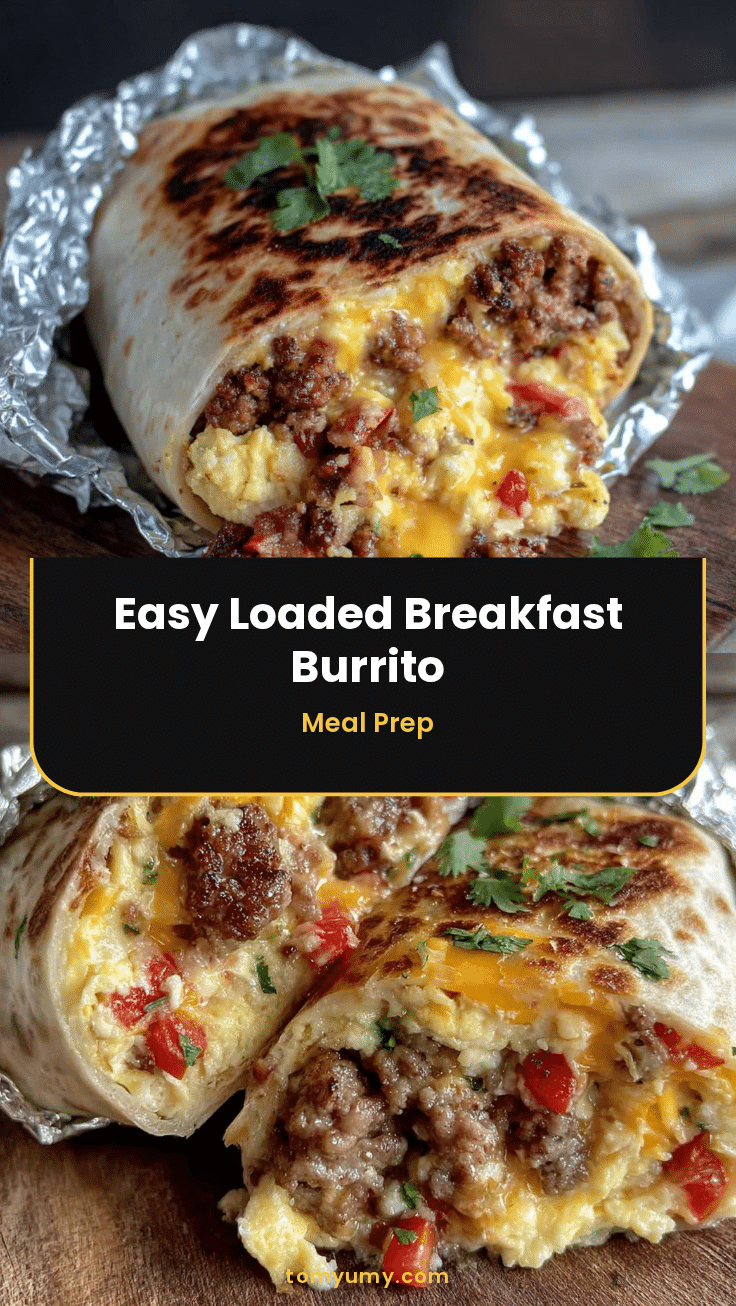 easy loaded breakfast burrito meal prep recipe
