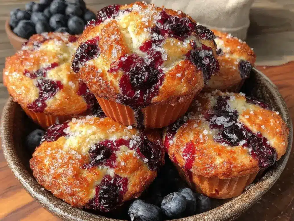 easy one-bowl blueberry muffins - featured image
