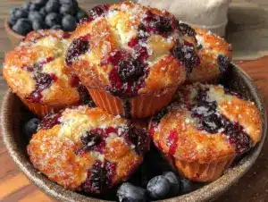 easy one-bowl blueberry muffins - featured image