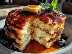 fluffy buttermilk pancake stack - featured image