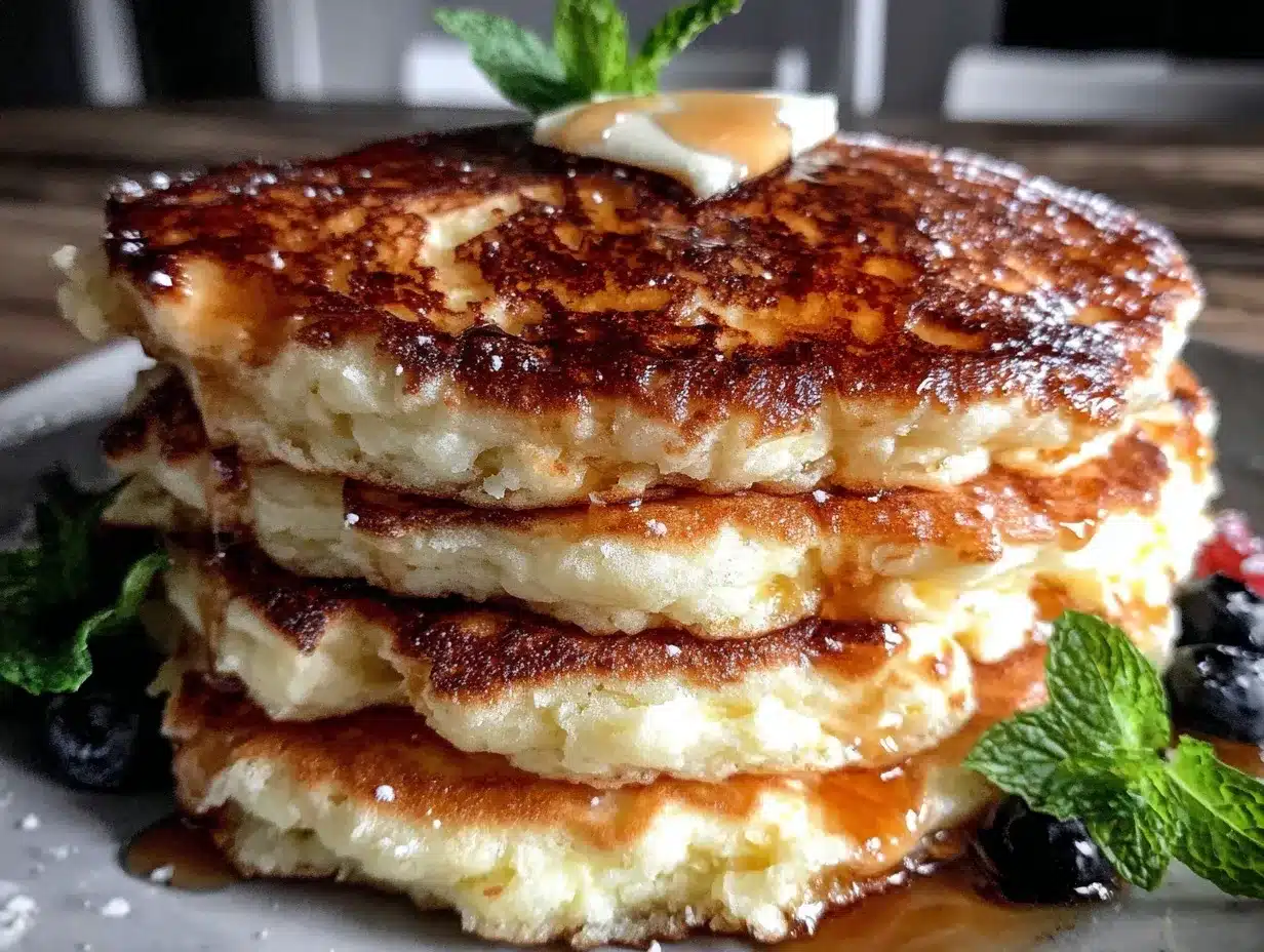 fluffy buttermilk pancake stack preparation steps