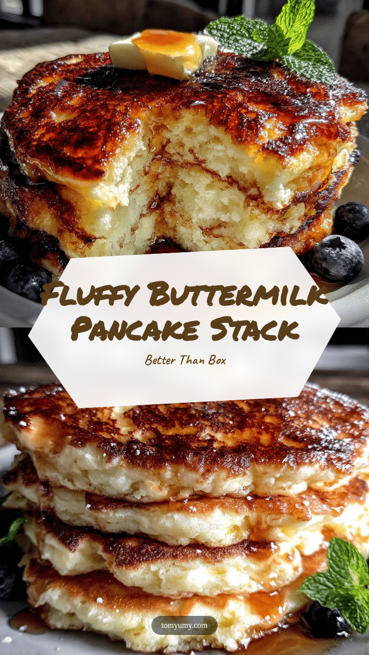 fluffy buttermilk pancake stack recipe