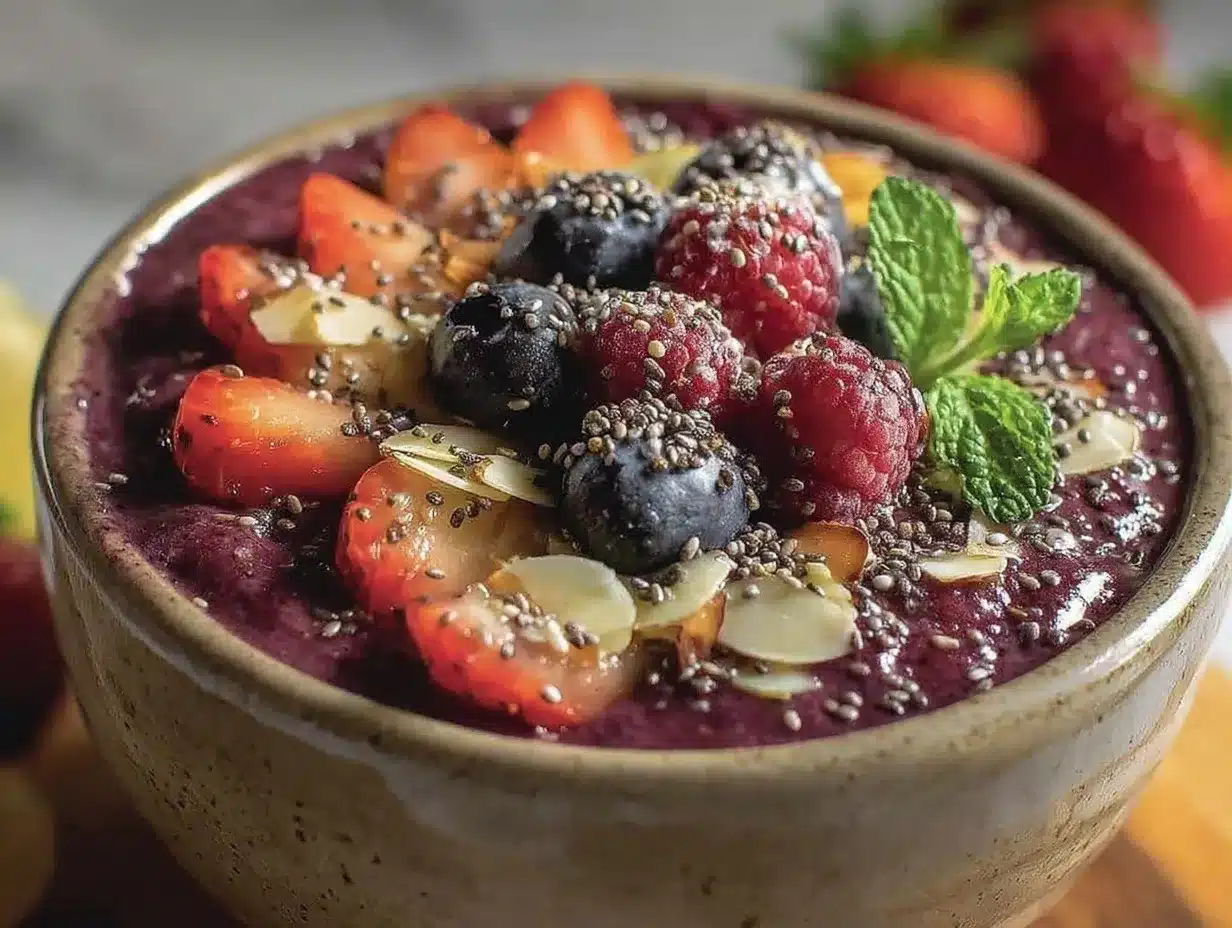 fresh anti-inflammatory berry smoothie bowl preparation steps