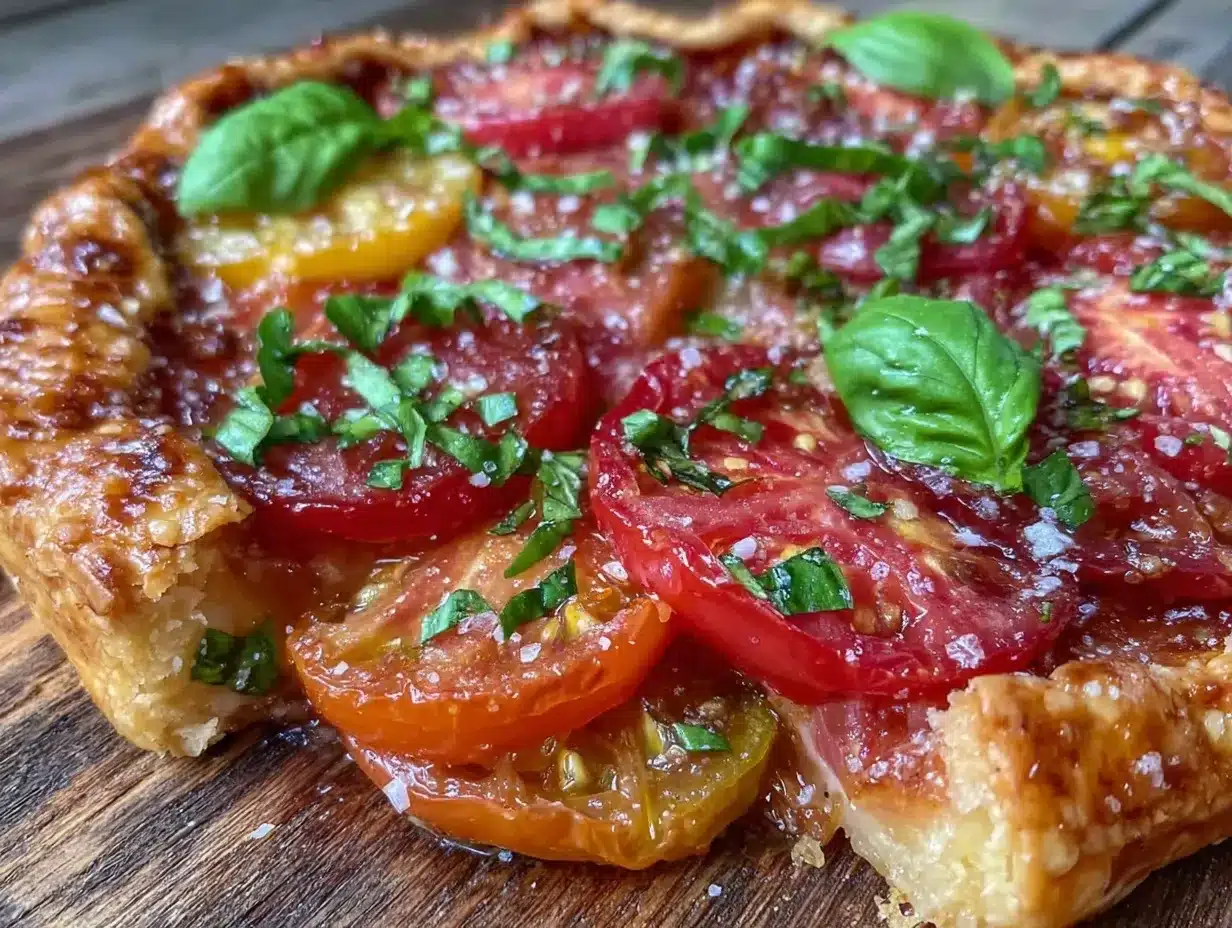 Fresh Coastal Grandmother Garden Tomato Galette with Basil preparation steps