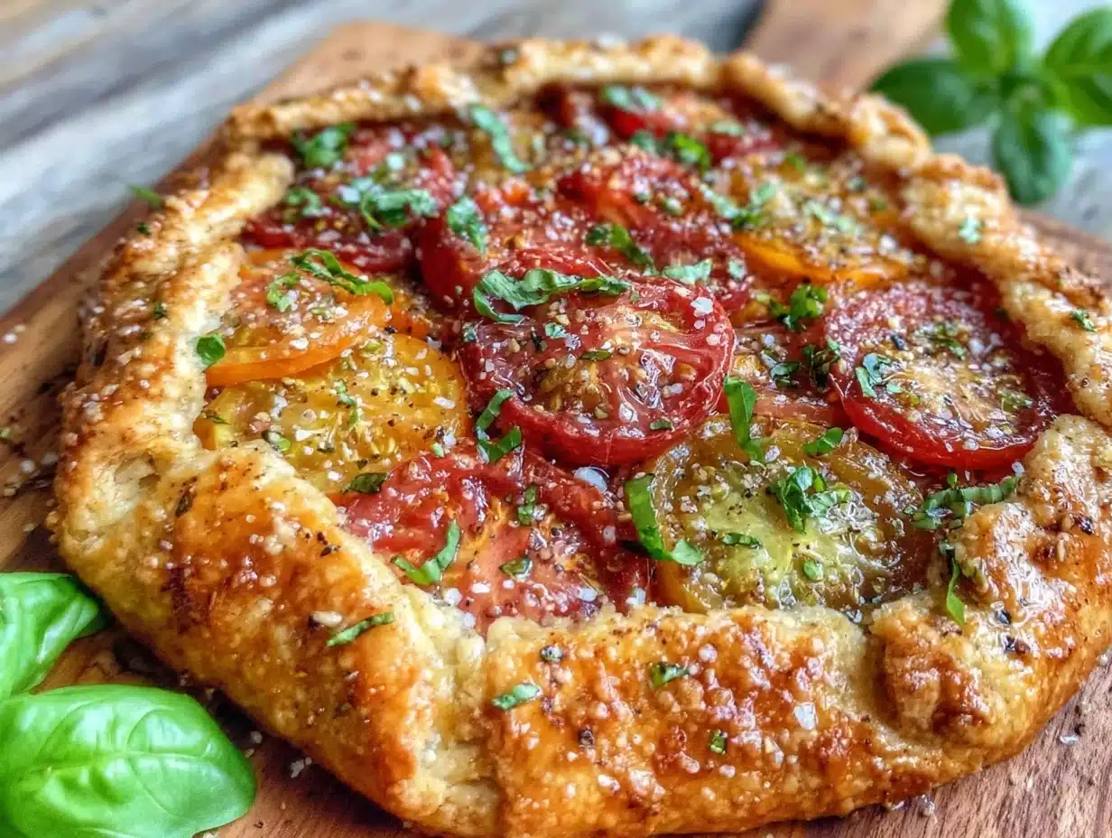 Fresh Coastal Grandmother Garden Tomato Galette with Basil - featured image