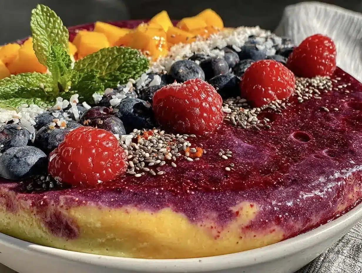fresh sunset smoothie gradient bowl preparation steps