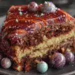 galaxy mirror glaze cake - featured image