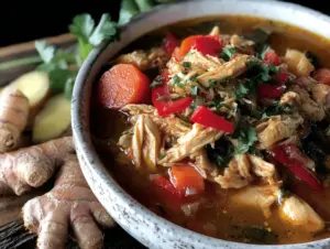 golden turmeric chicken soup - featured image