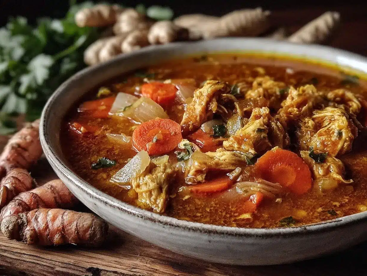 golden turmeric chicken soup preparation steps