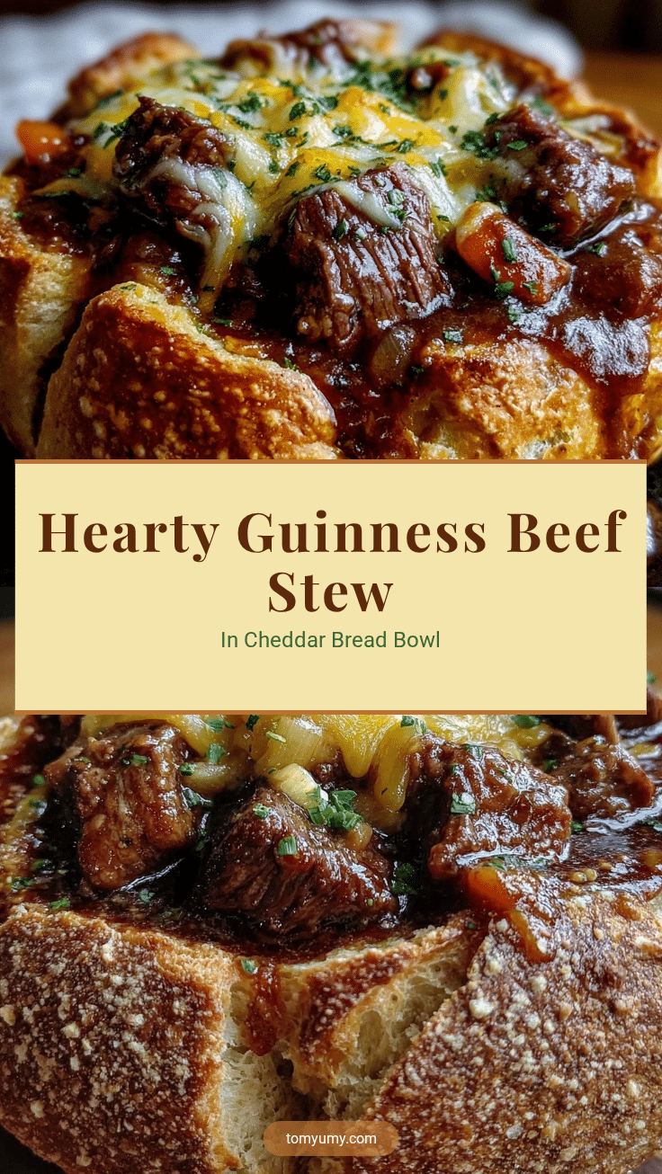 Guinness beef stew cheddar bread bowl recipe