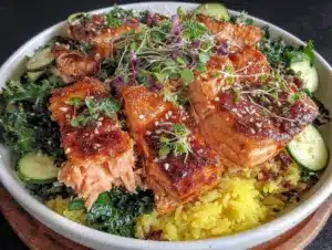 healthy anti-inflammatory salmon bowl - featured image