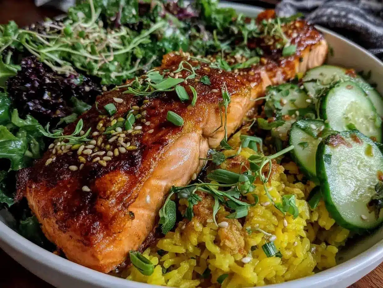 healthy anti-inflammatory salmon bowl preparation steps