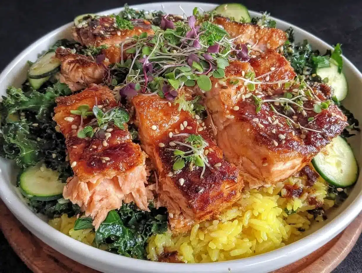 healthy anti-inflammatory salmon bowl - featured image