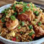 quick crispy rotisserie chicken fried rice - featured image