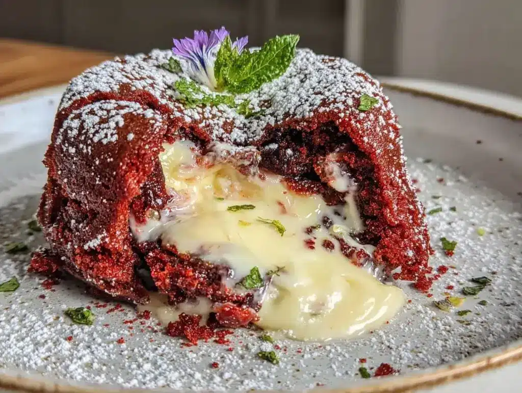 red velvet molten lava cake - featured image