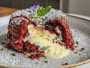 red velvet molten lava cake - featured image