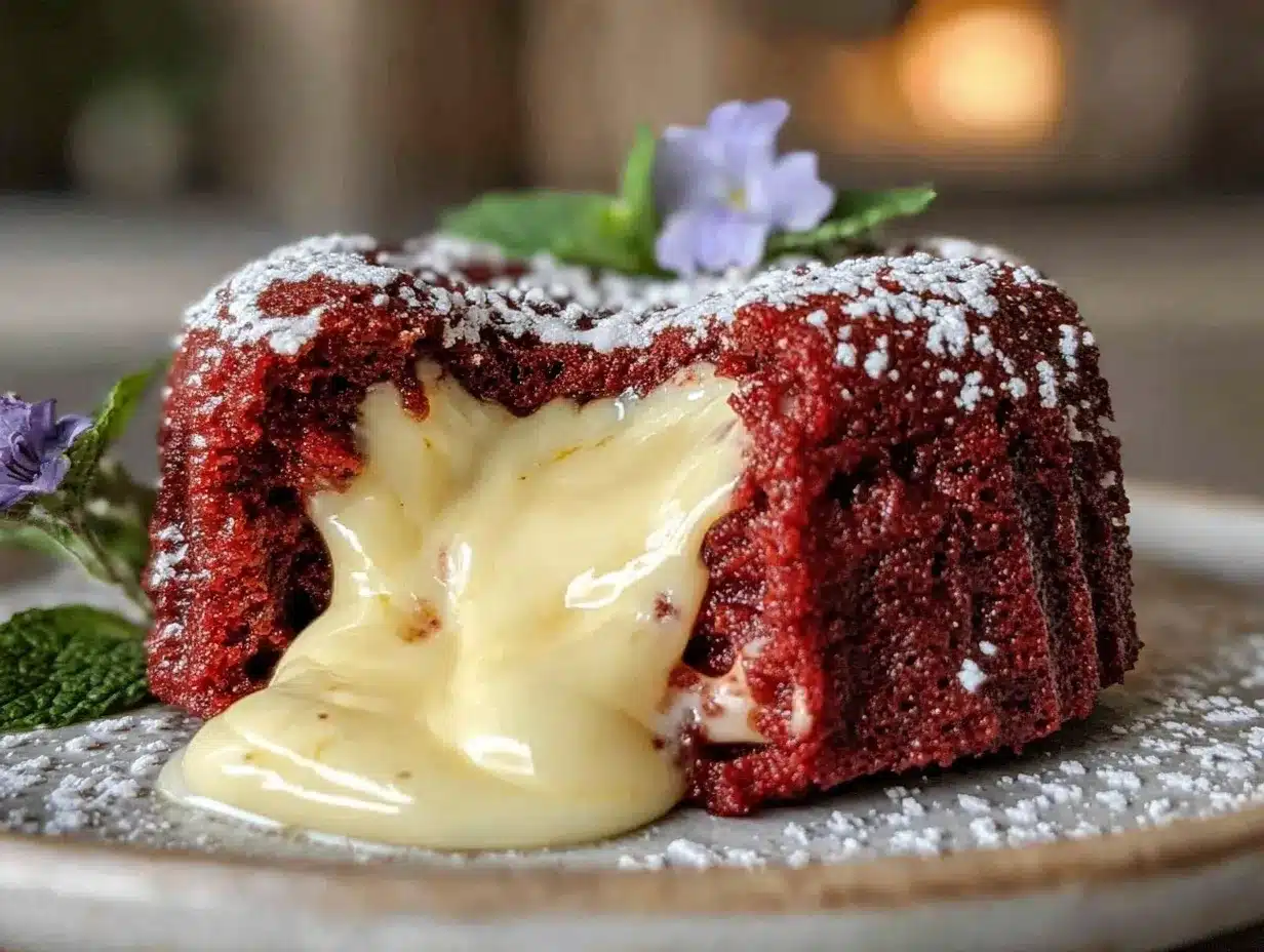 red velvet molten lava cake preparation steps