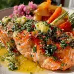 rosé poached salmon - featured image