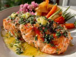 rosé poached salmon - featured image