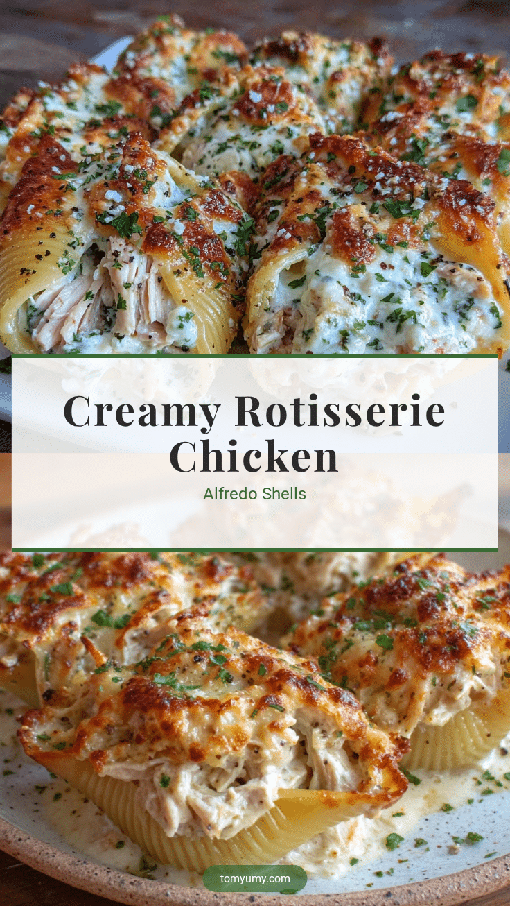 rotisserie chicken alfredo stuffed shells recipe