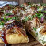 rotisserie chicken bbq pizza on naan bread - featured image