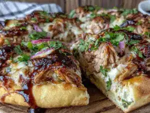 rotisserie chicken bbq pizza on naan bread - featured image