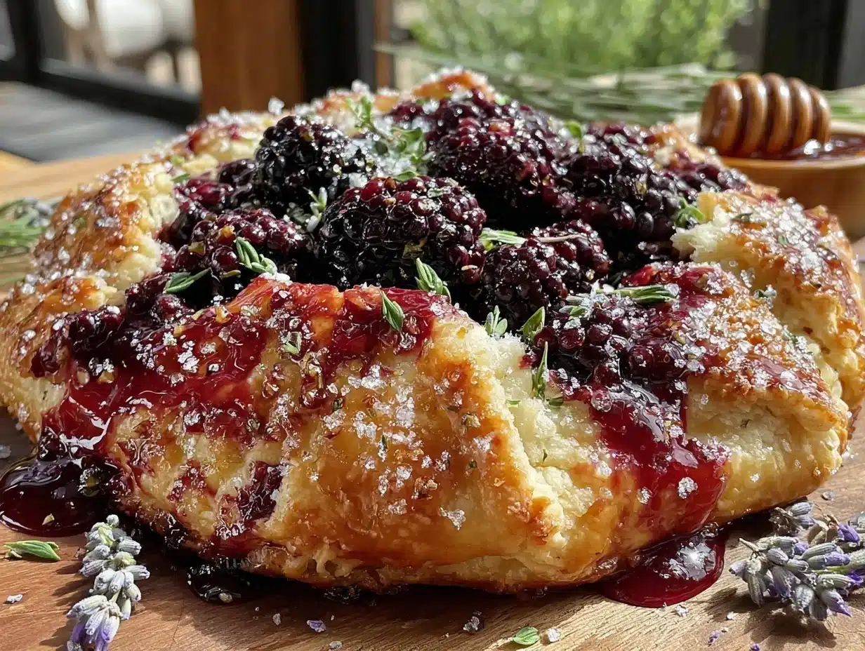 rustic blackberry lavender galette - featured image
