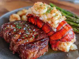 steak and lobster surf and turf dinner for two - featured image