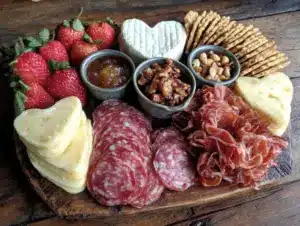 valentine charcuterie board - featured image