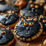 black cat halloween sugar cookies - featured image
