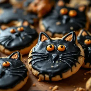 black cat halloween sugar cookies - featured image