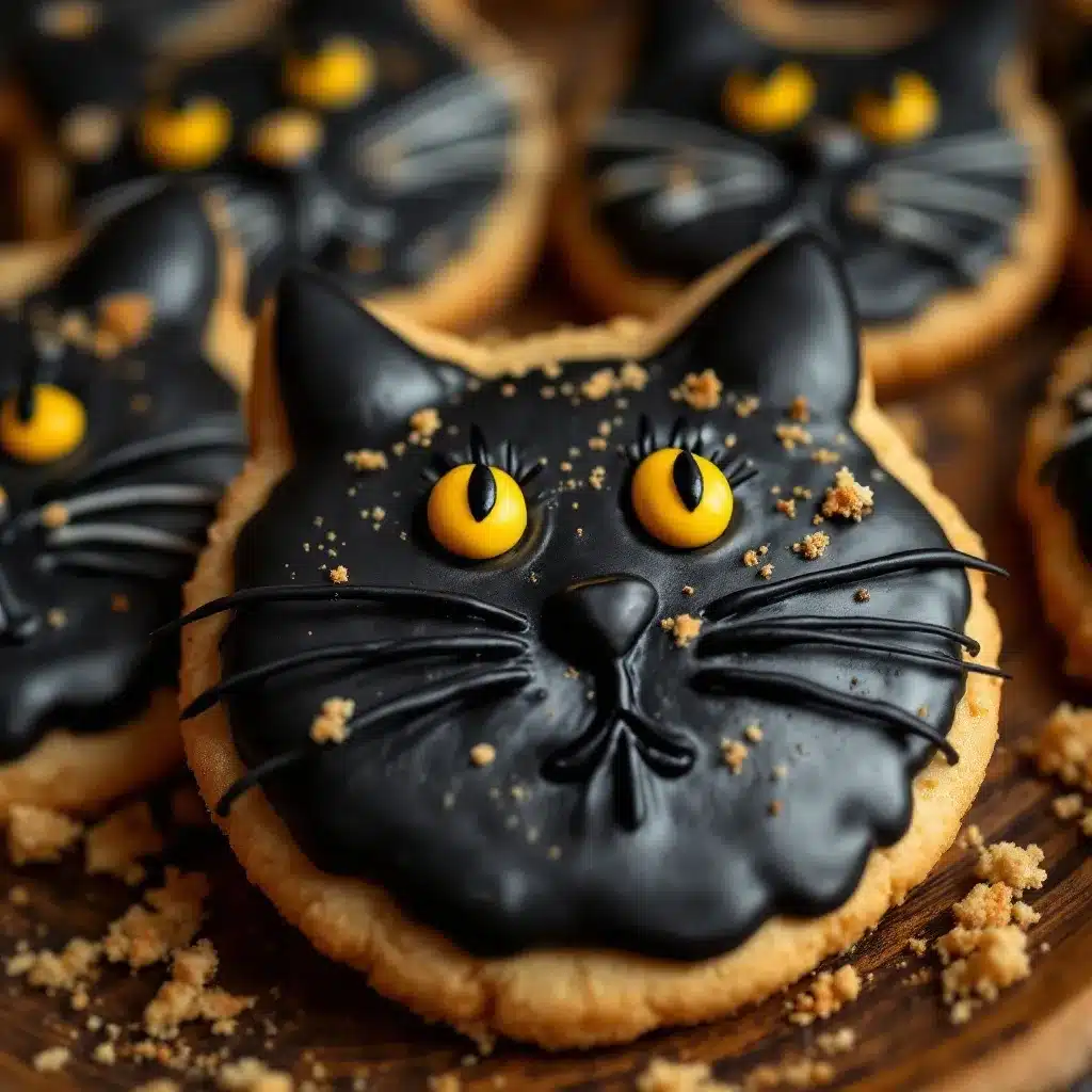 black cat halloween sugar cookies preparation steps