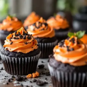 black velvet halloween cupcakes - featured image