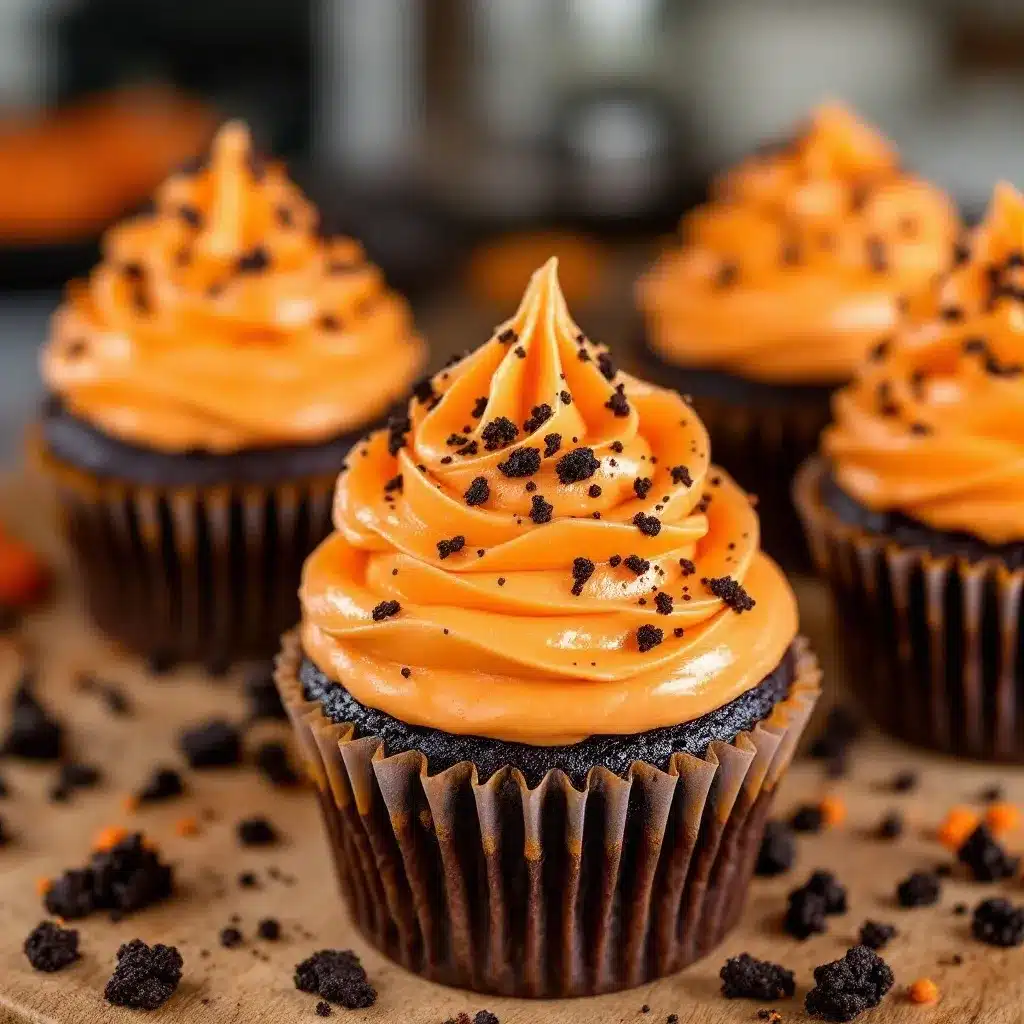 black velvet halloween cupcakes preparation steps