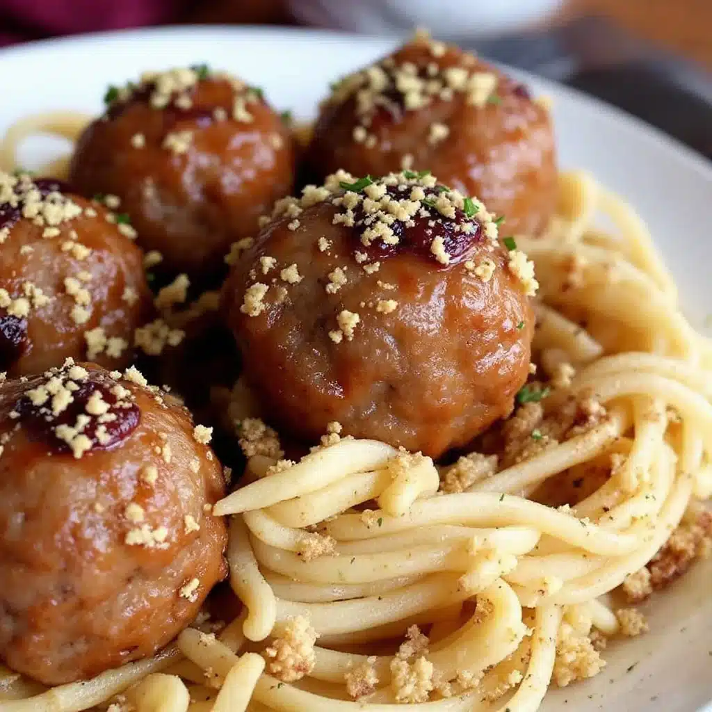 champagne cranberry cocktail meatballs - featured image