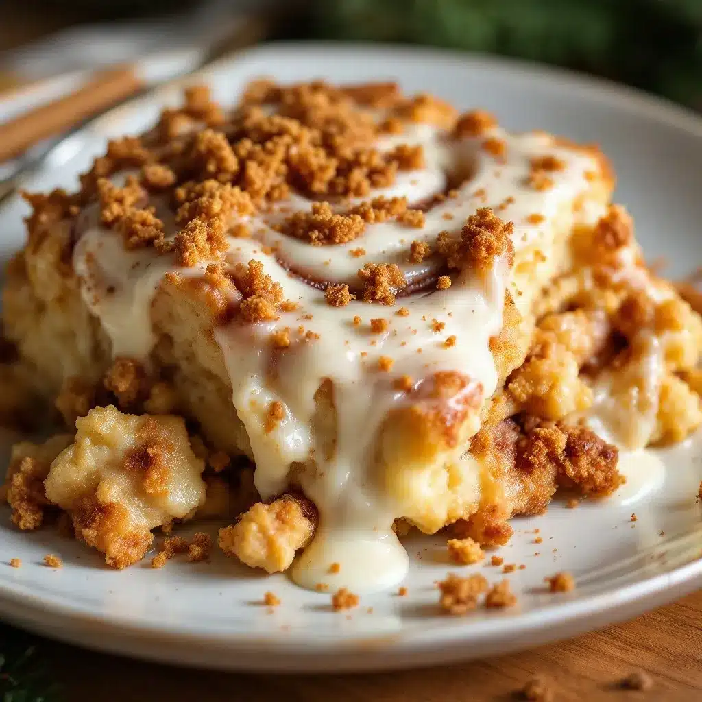 Christmas Morning Overnight Cinnamon Roll Casserole preparation steps