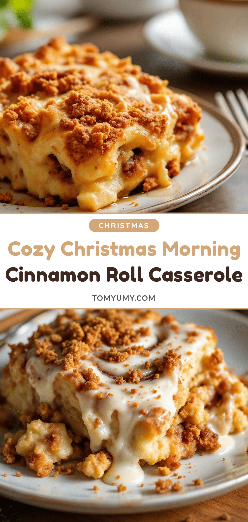 Christmas Morning Overnight Cinnamon Roll Casserole recipe