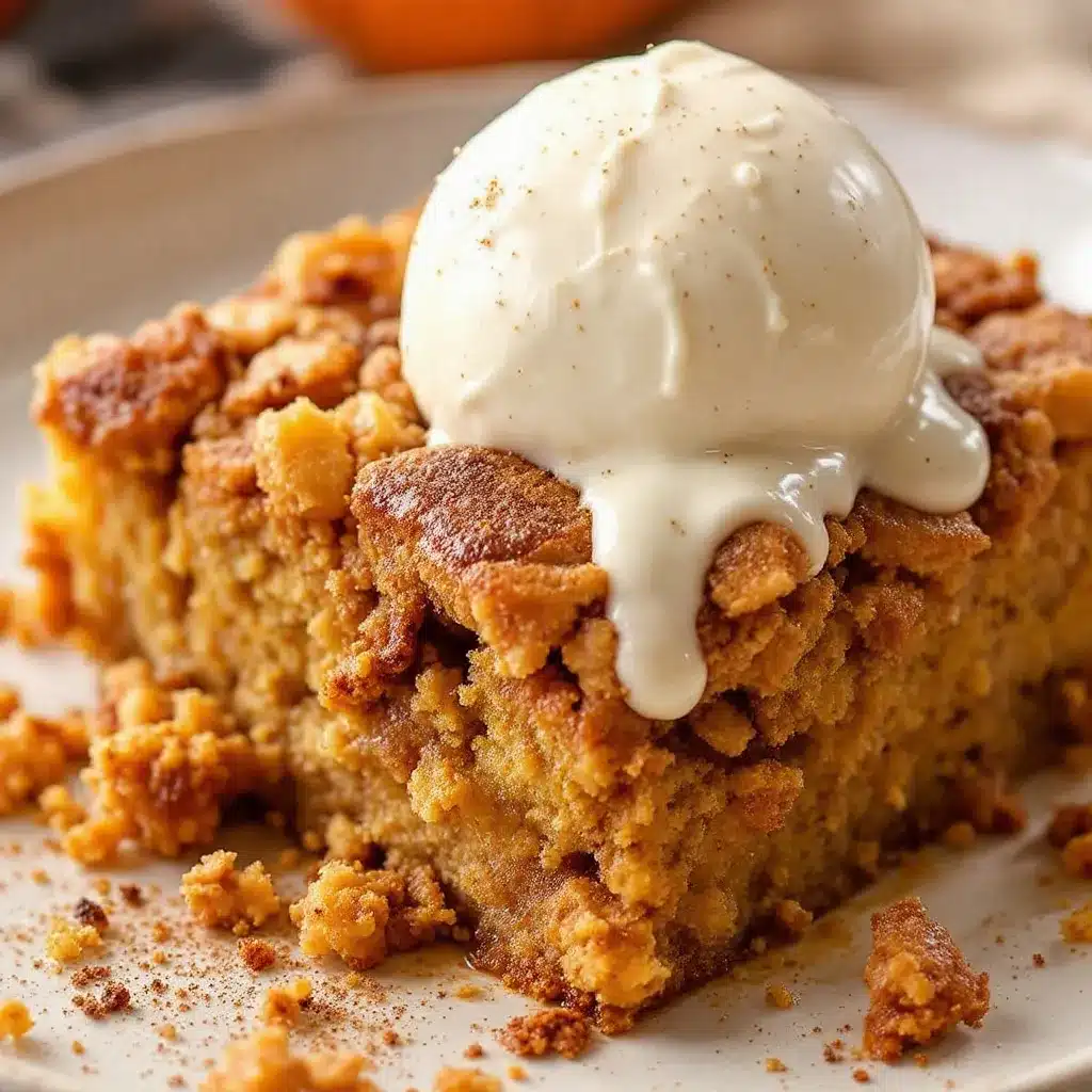 creamy cinnamon roll pumpkin dump cake preparation steps