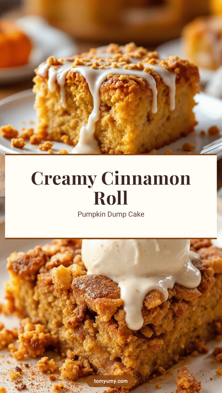 creamy cinnamon roll pumpkin dump cake recipe