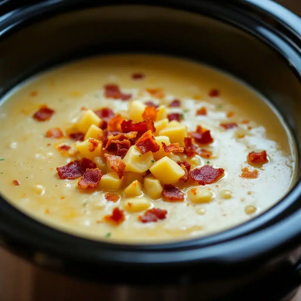 creamy crockpot potato soup - featured image