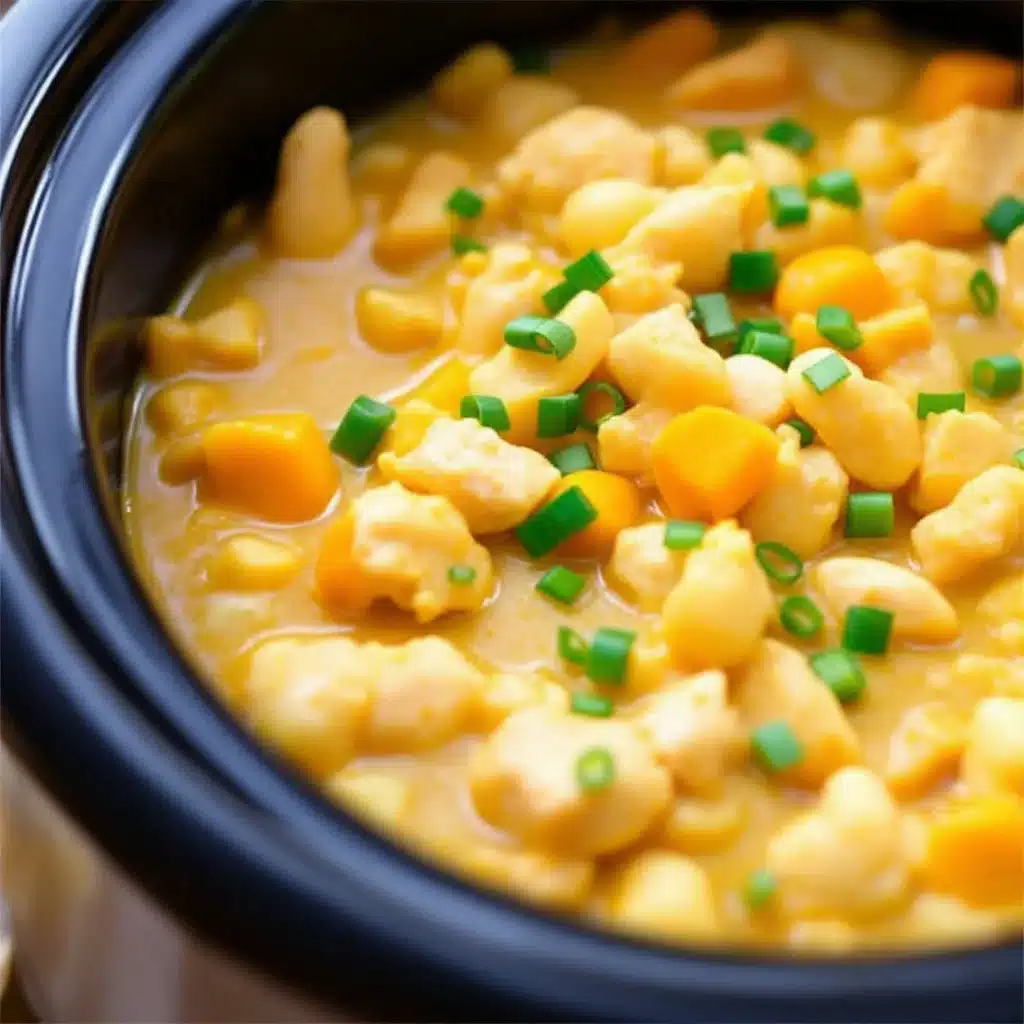 creamy crockpot white chicken chili - featured image