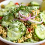 creamy cucumber dill salad - featured image