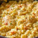 creamy garlic parmesan chicken & rice - featured image
