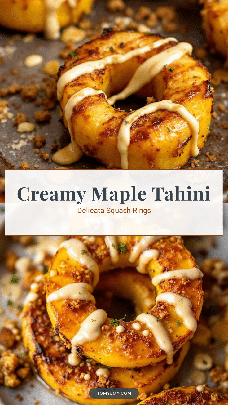 creamy maple tahini delicata squash rings recipe