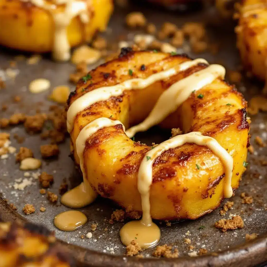 creamy maple tahini delicata squash rings - featured image