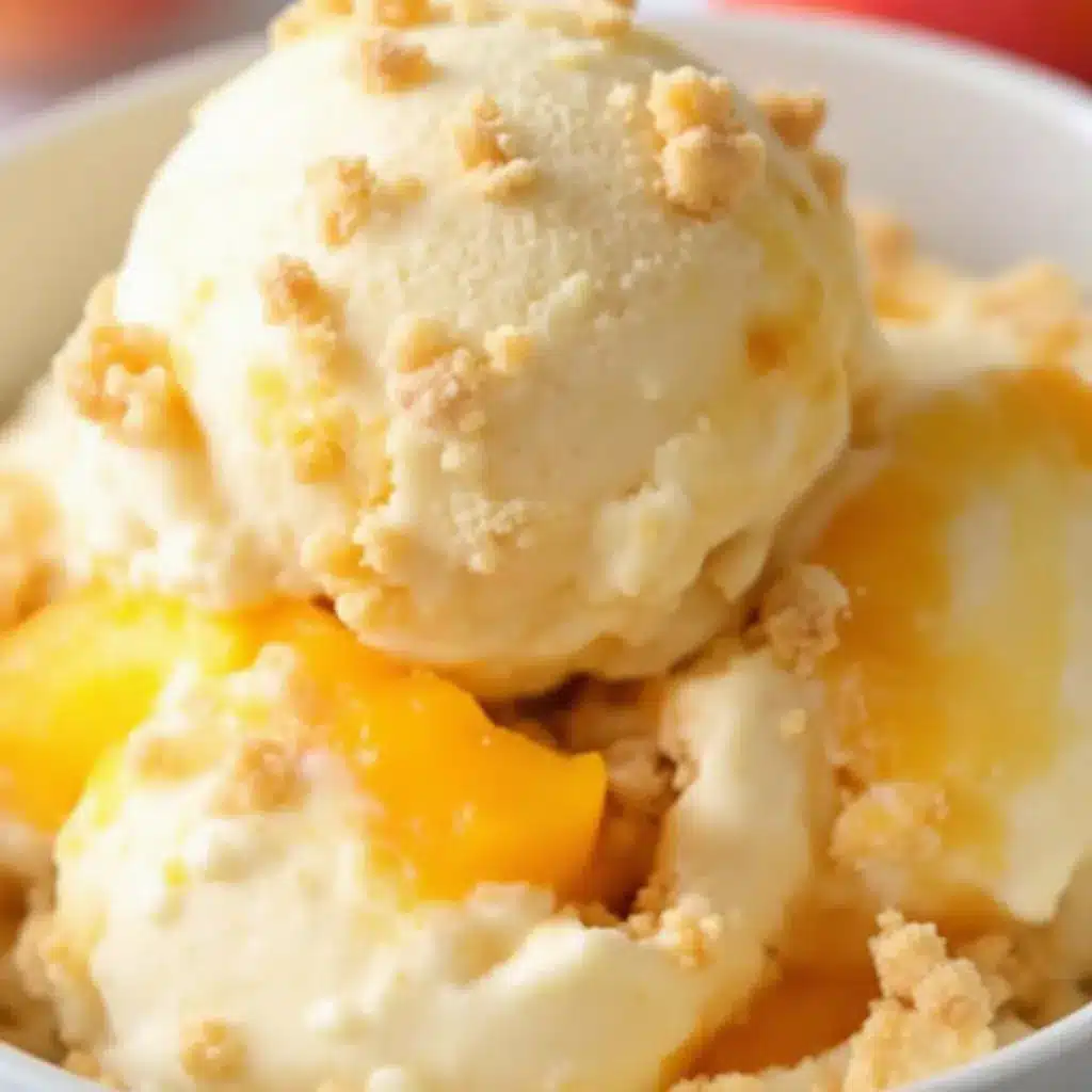 creamy no-churn peach cobbler ice cream preparation steps