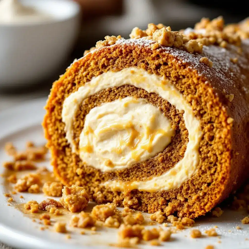 creamy pumpkin roll - featured image