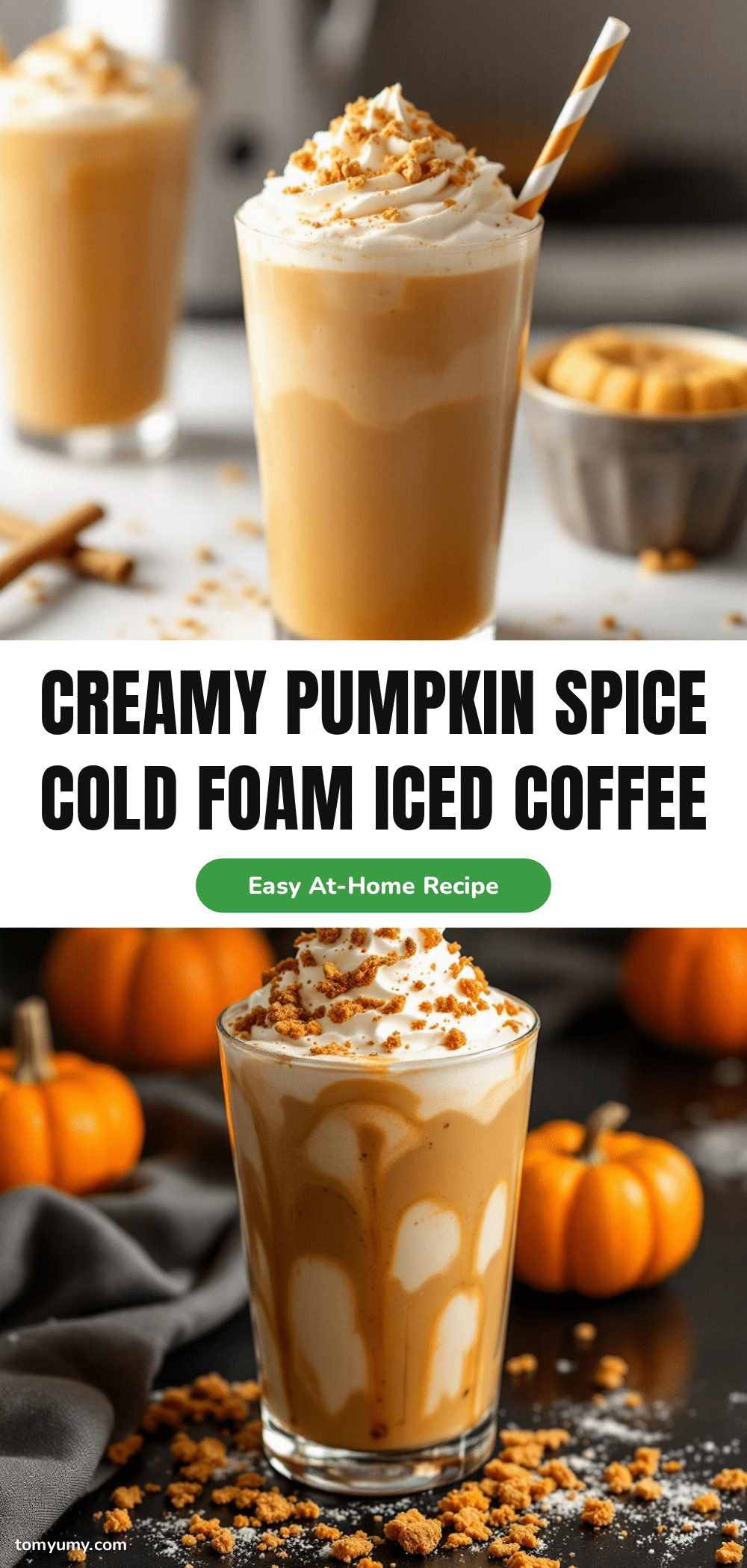 creamy pumpkin spice cold foam iced coffee recipe